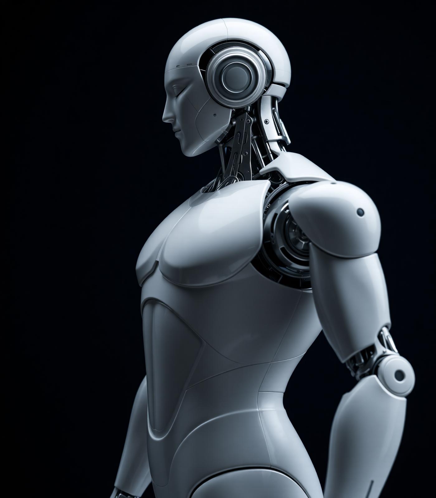 Humanoid robot in profile